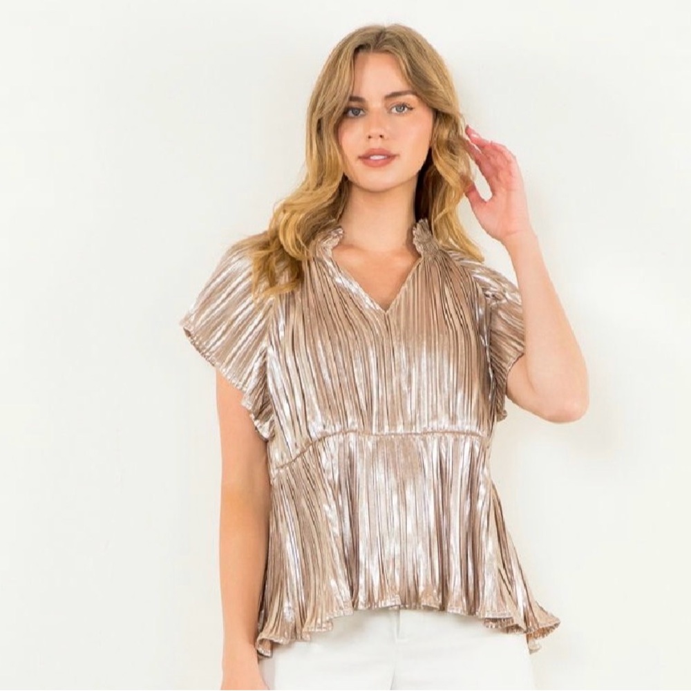 THML Shimmering Metallic Blouse